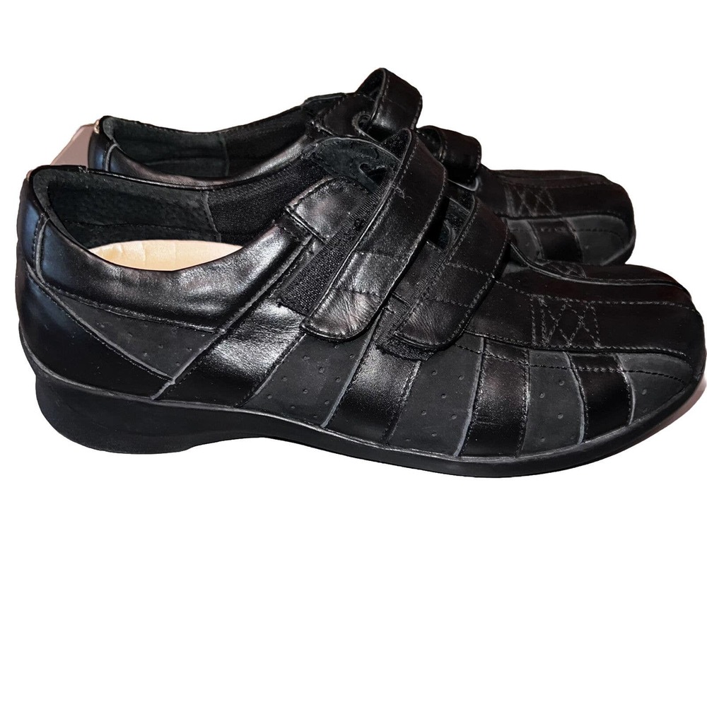Aetrex Essence E830 Mary Womens 8.5 W $130 Black Double Strap Comfort Sneakers